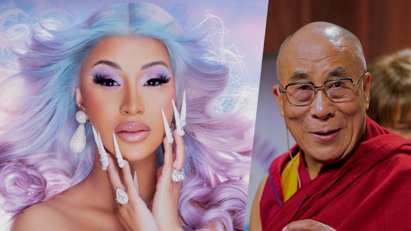 Collage von Cardi B und Dalai Lama