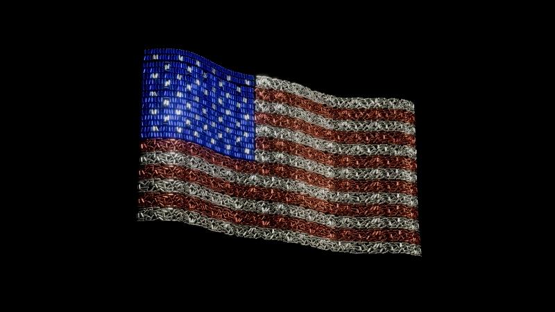 Eine amerikanische Flagge aus Ketten
