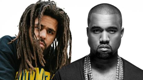 Collage von J. Cole und Kanye West