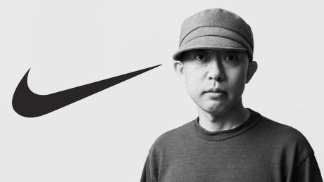 Collage von Nike-Swoosh und Designer Nigo