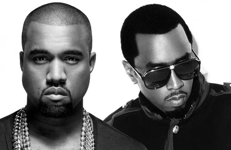 Kanye West & Diddy in schwarzweiß